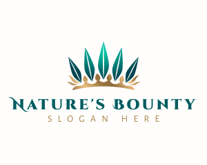 Natural Leaf Crown logo design