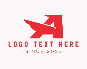Motor - Winged Automotive Letter A logo design