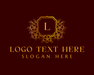 High End - Elegant Floral Wreath logo design