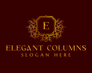 Elegant Floral Wreath logo design