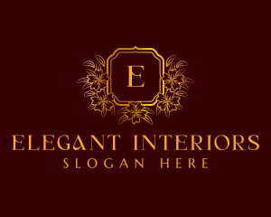 Elegant Floral Wreath logo design