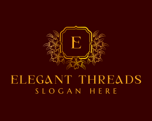 Elegant Floral Wreath logo design