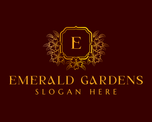 Elegant Floral Wreath logo design