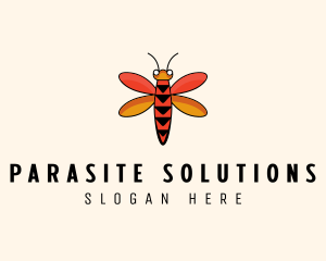 Parasite - Flight Dragonfly Insect logo design