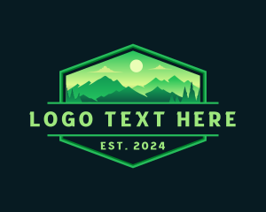 Trees - Mountain Trail Exploration logo design