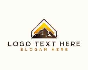 Outdoor - Mountain Summit Peak logo design