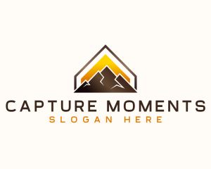 Destination - Mountain Summit Peak logo design