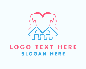 Shelter - Heart Shelter Charity logo design