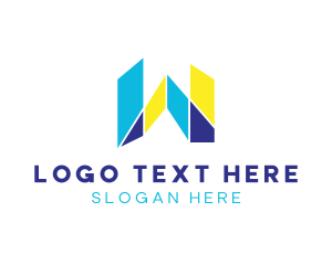 Shattered - Mosaic Multimedia Architecture Letter W logo design