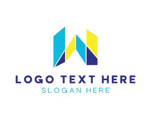 Colorful - Mosaic Multimedia Architecture Letter W logo design