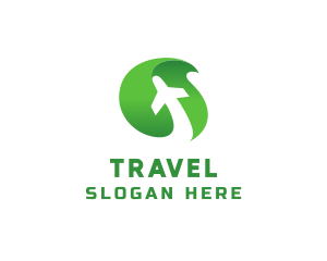 Nature Travel Plane logo design