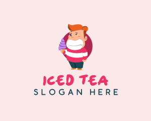 Boy Ice Cream Dessert logo design