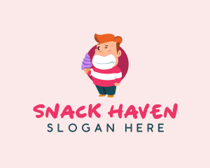 Boy Ice Cream Dessert logo design