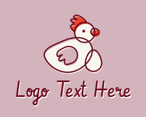 Farm Animal - Chicken Hen Egg logo design