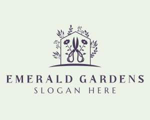 Floral Garden Scissors logo design