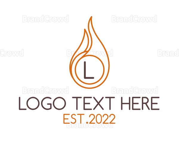 Burning Letter Fire Logo