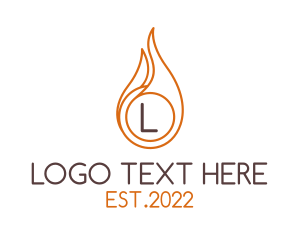 Orange Fire - Burning Letter Fire logo design