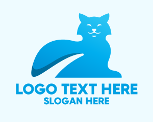 Gradient - Blue Gradient Cat logo design