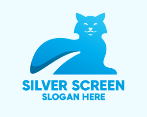 Kitten - Blue Gradient Cat logo design