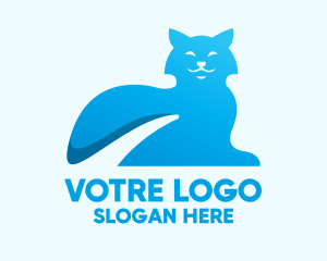 Fur - Blue Gradient Cat logo design