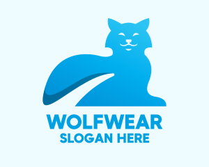 Pet - Blue Gradient Cat logo design