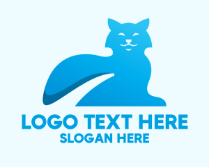 Pet Shop - Blue Gradient Cat logo design