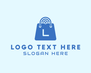 Wifi - Internet Shopping Bag logo design