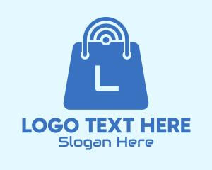 Internet - Blue Internet Shopping Bag logo design