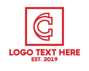 Shoe - Red C Outline logo design