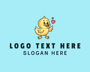 Zoo - Cute Duck Love logo design