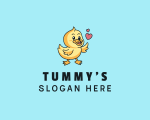 Nursery - Cute Duck Love logo design