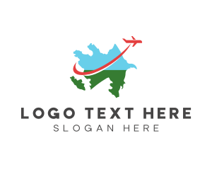 Air Flight - Azerbaijan Country Map logo design