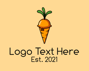 Ice Cream Cone - Carrot Ice Cream logo design