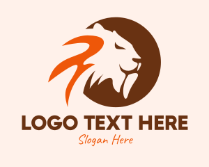 Orange Lion - Saber Toothed Tiger logo design