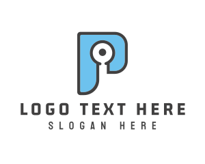 Printing - Blue Asbtract P logo design