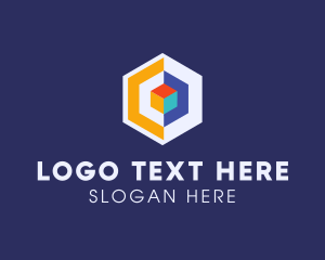 Color - Modern Digital Hexagon logo design