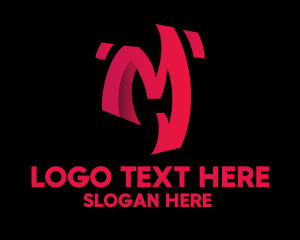 Metro - 3D Red Graffiti Letter M logo design