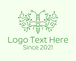 Fly - Green Leaf Insect logo design