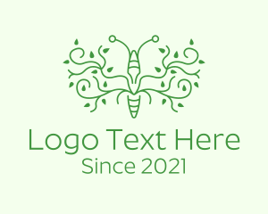 Wings - Green Leaf Insect logo design