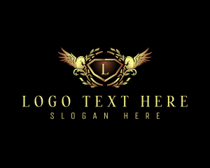 Gold - Elegant Pegasus Crest logo design