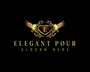 Elegant Pegasus Crest logo design