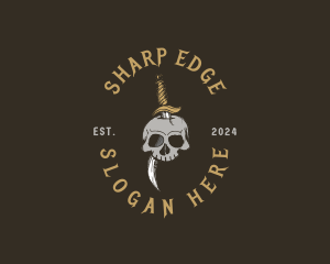 Skull Dagger Sword logo design