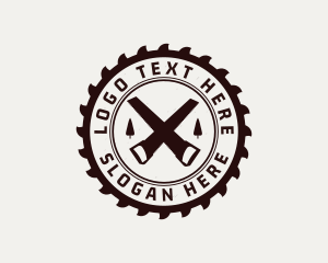 Round Saw - Forest Lumber Mill Badge logo design