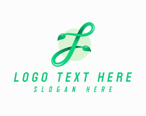 Vegan - Natural Vine Letter F logo design