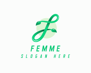 Natural Vine Letter F logo design