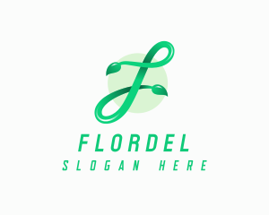 Natural Vine Letter F logo design