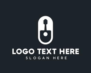 String Instrument - Monochromatic Guitar Pill logo design