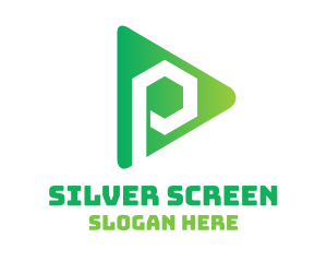 Movies - Polygon P Play logo design