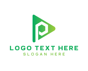 Music Library - Polygon Media Letter P logo design