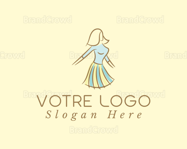 Fashionable Woman Clothing Logo
